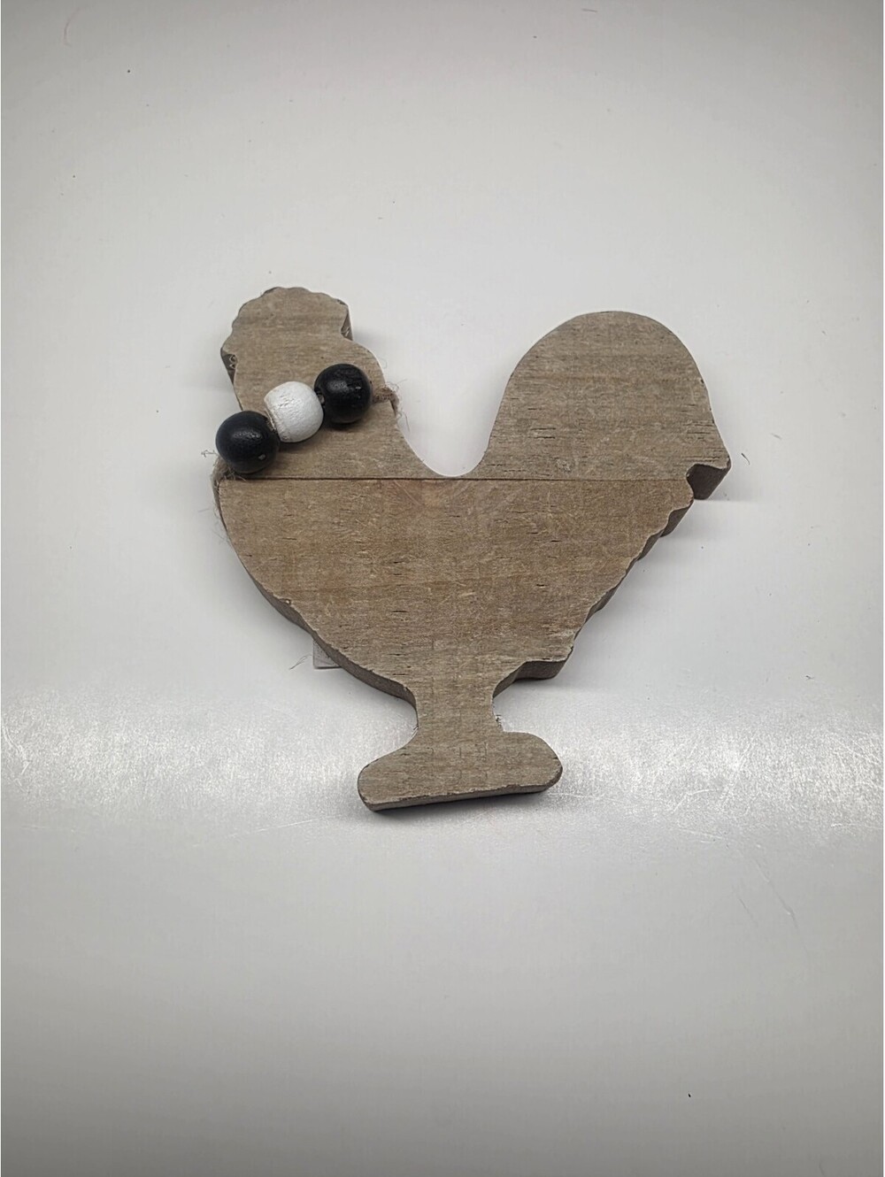Tabletop Farm Rooster Chicken Hen Bird Home Decor Wood Jute Beaded Multicolor